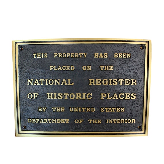 National Register of Historic Places Wall Plaque Solid Brass Etsy