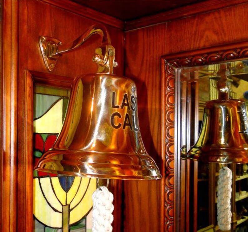 Last Call Bar Bell Solid Brass with Rope for Tavern or Pub Etsy