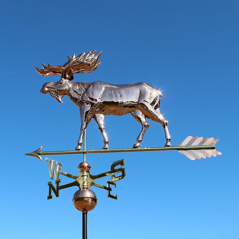 Moose Weathervane in Copper With Directionals 34 Long Etsy