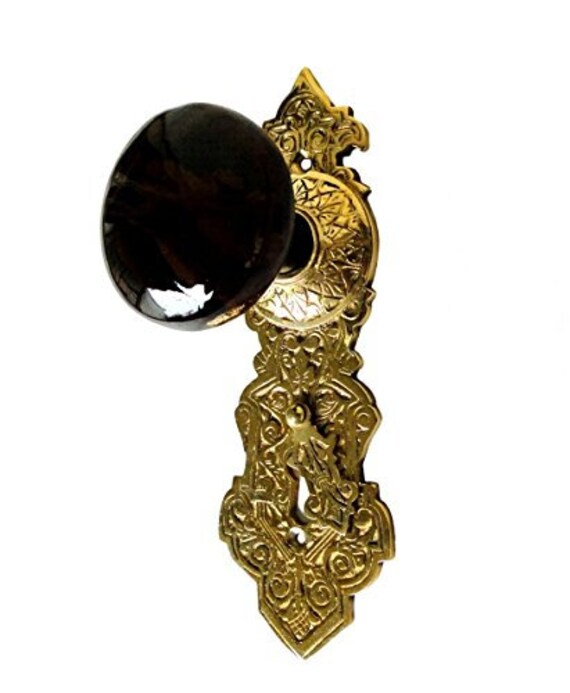 Victorian Replica Door Hardware Passage The Victoriana W Black Etsy