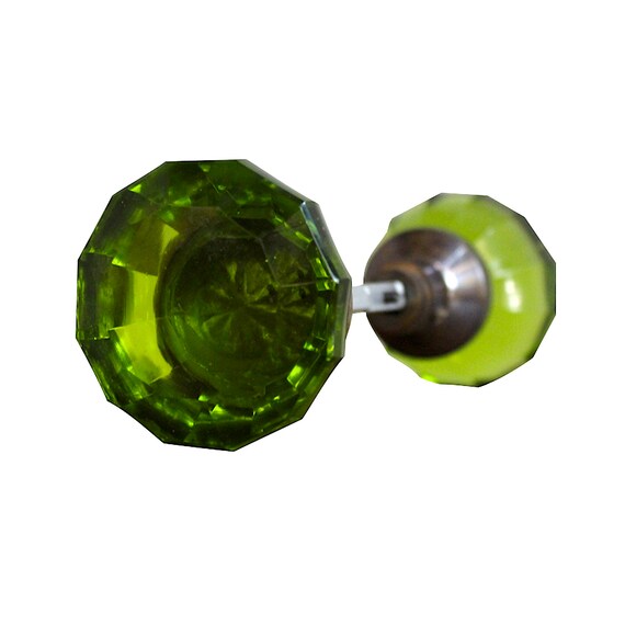 Clear Glass Door Knobs with Bronze Finish Vintage Style New Replica Big