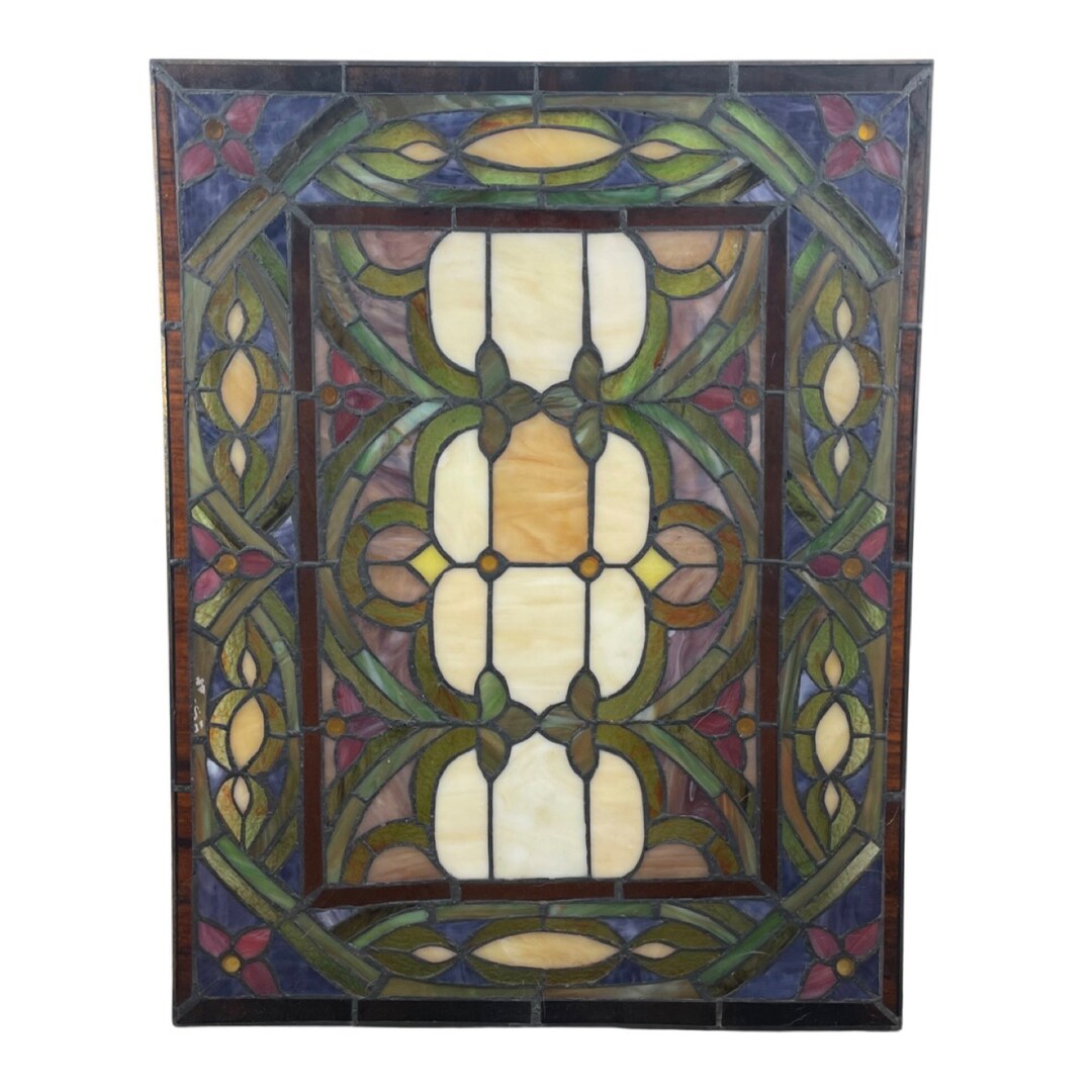 Rectangle Stained Glass Panel Stunning Colors Window Pane Etsy