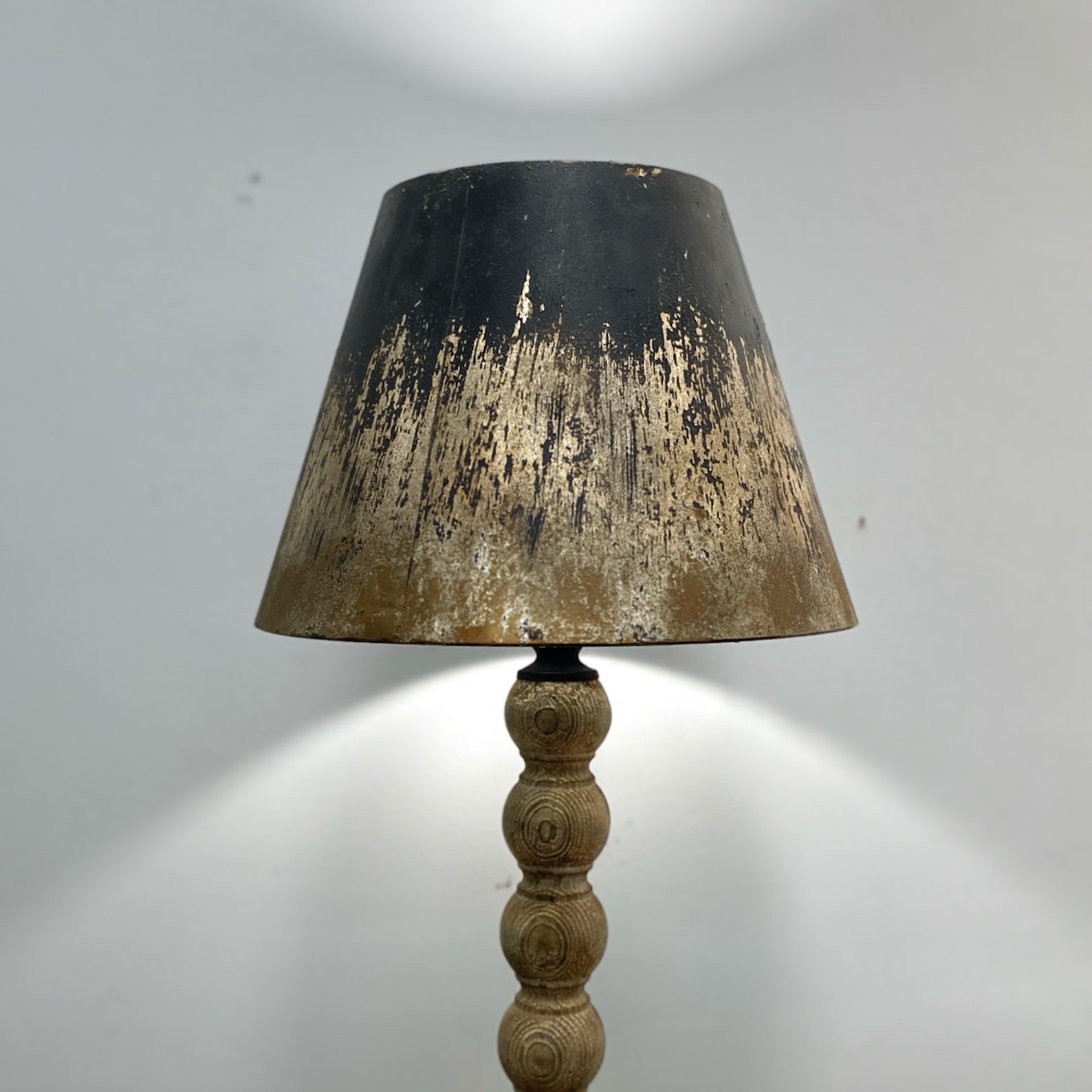 Distressed Floor Lamp With Carved Wooden Rope Design and Tin Etsy