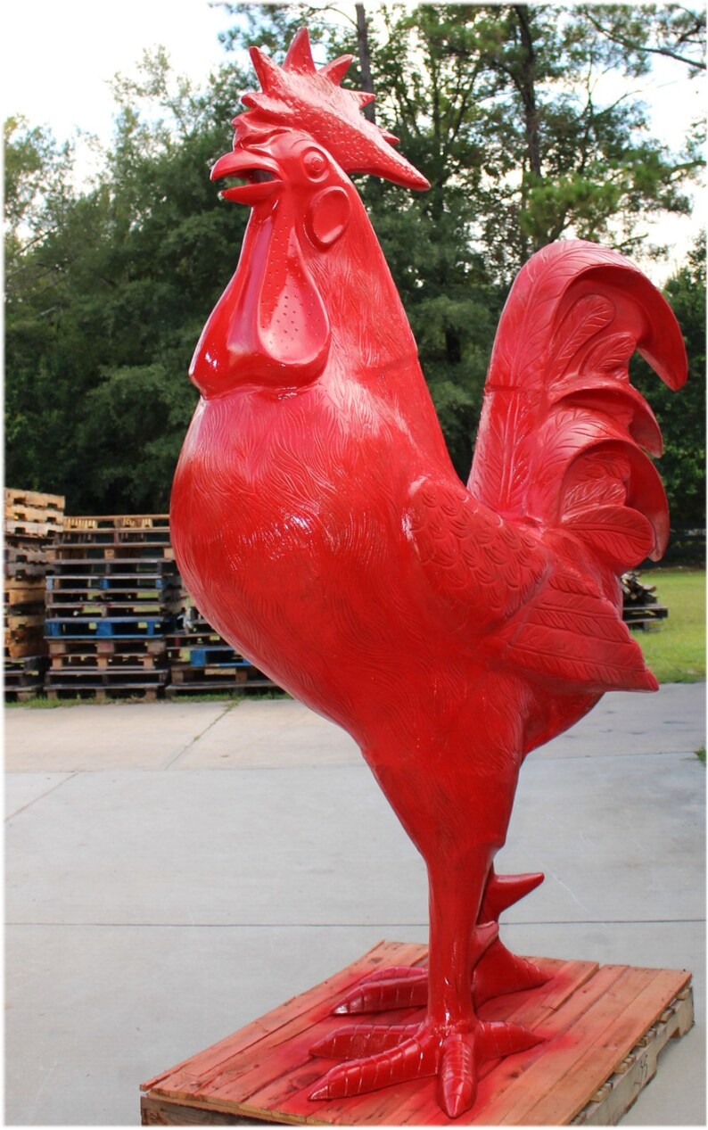 rooster chef statue