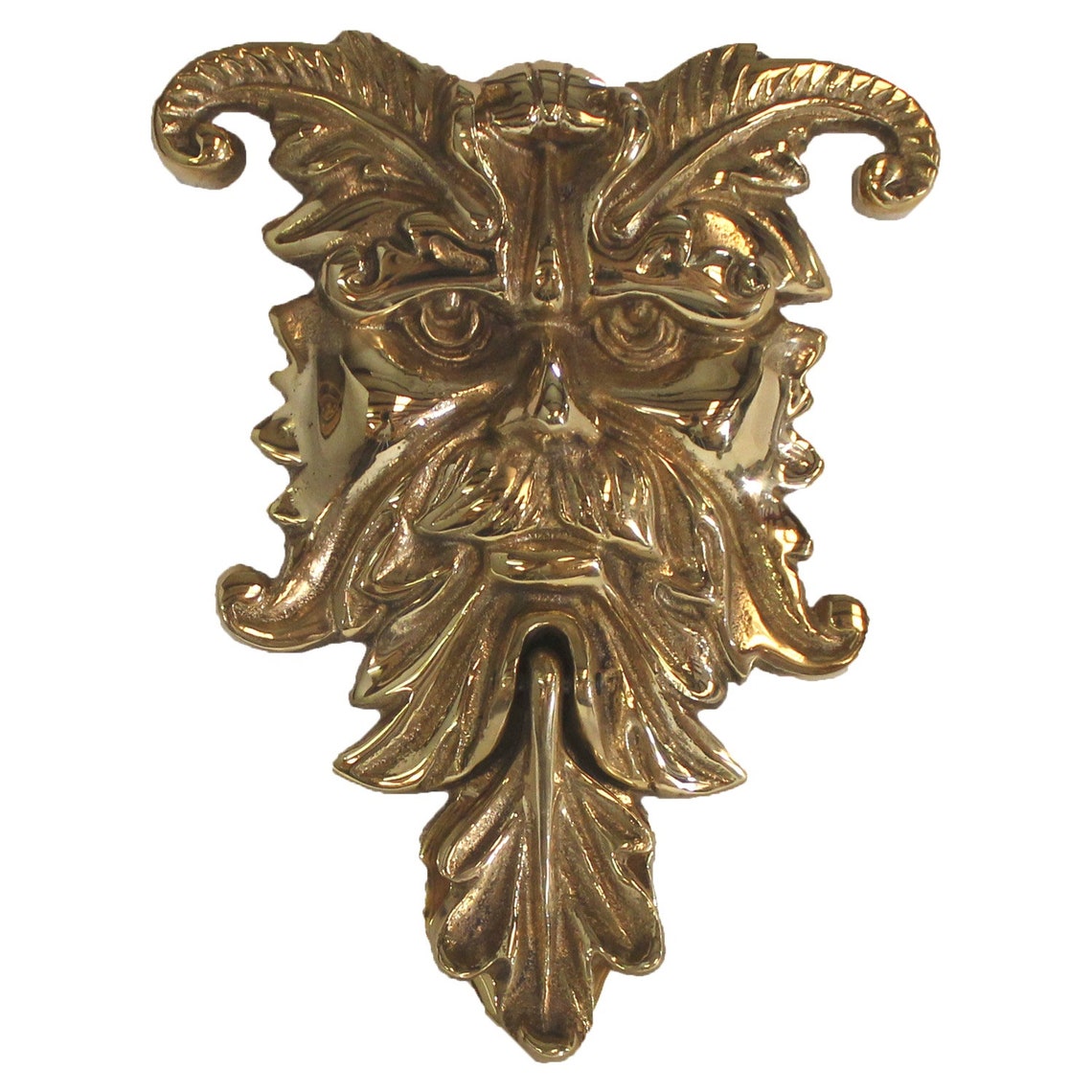 Gothic Rams Head Door Knocker Cast Brass Old Style Scrooge Etsy