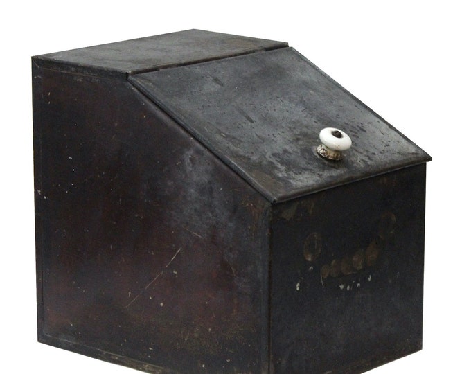 Antique Tin Toleware Kitchen Storage Bin Canister - Etsy