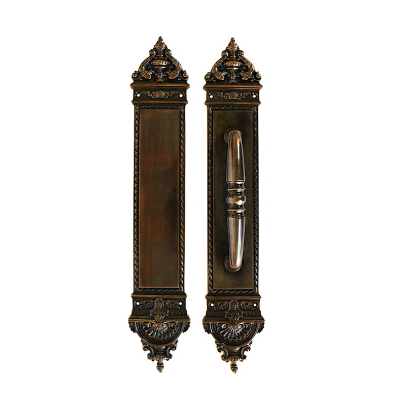 Oil Rubbed Bronze Finish Push and Pull Commercial Handle Door Etsy