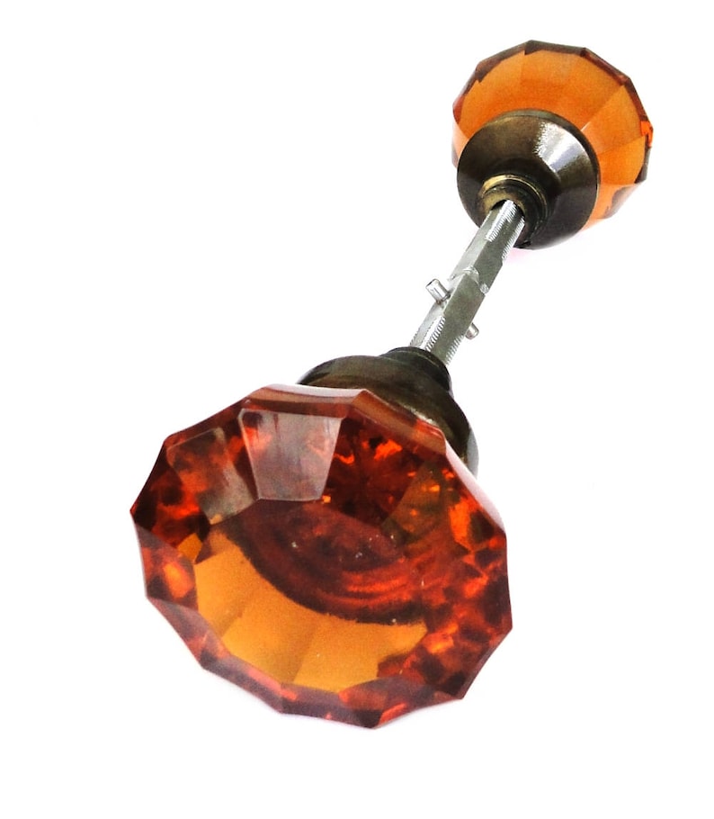Clear Glass Door Knobs with Bronze Finish Vintage Style New Replica Big