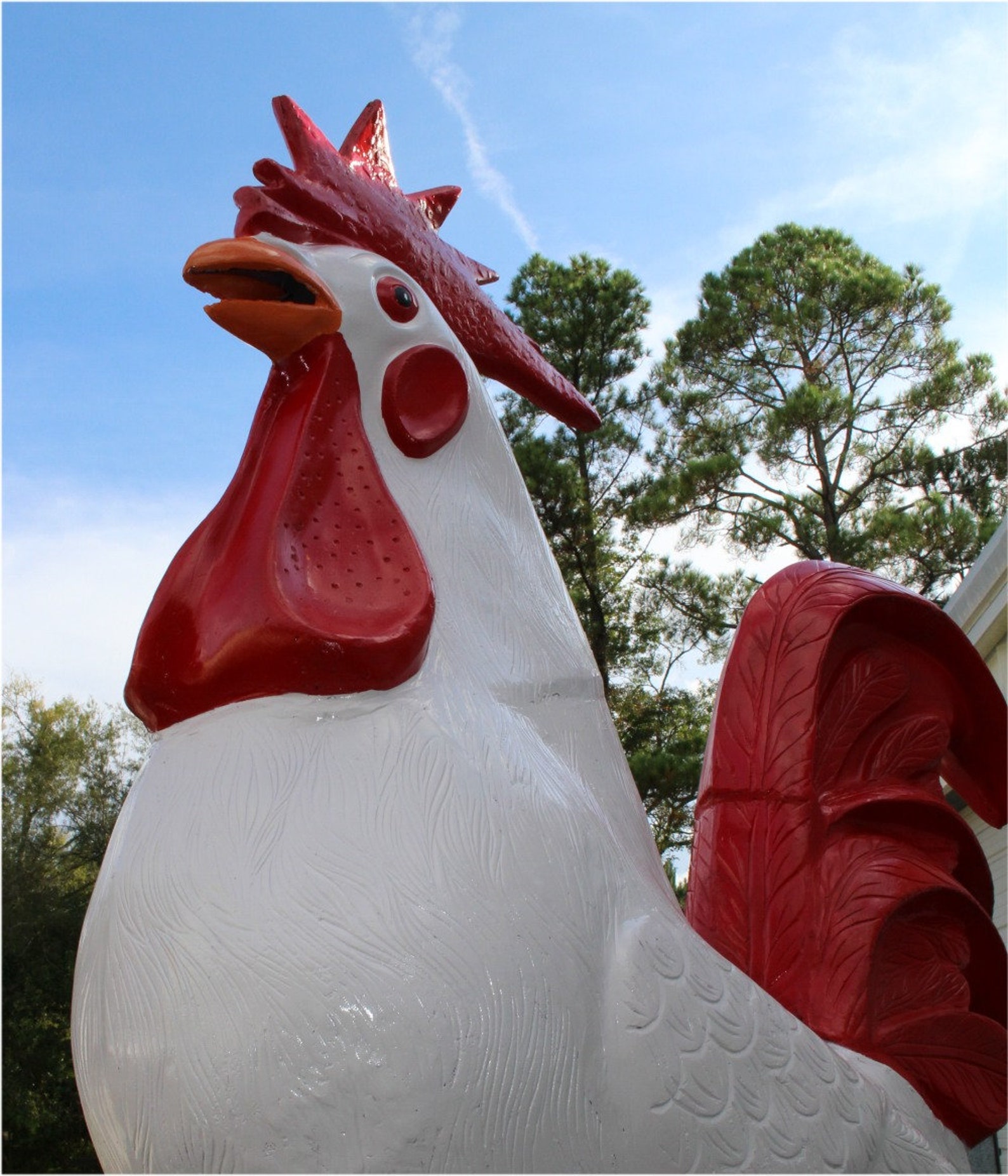 Red Giant Rooster Chicken Statue Restaurant Wings Sculpture | Etsy
