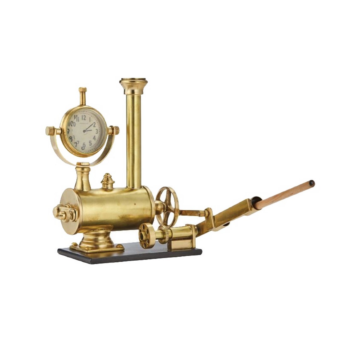 One Lunger Steam Engine Desk Set With Old Fashioned Hand Crank Etsy