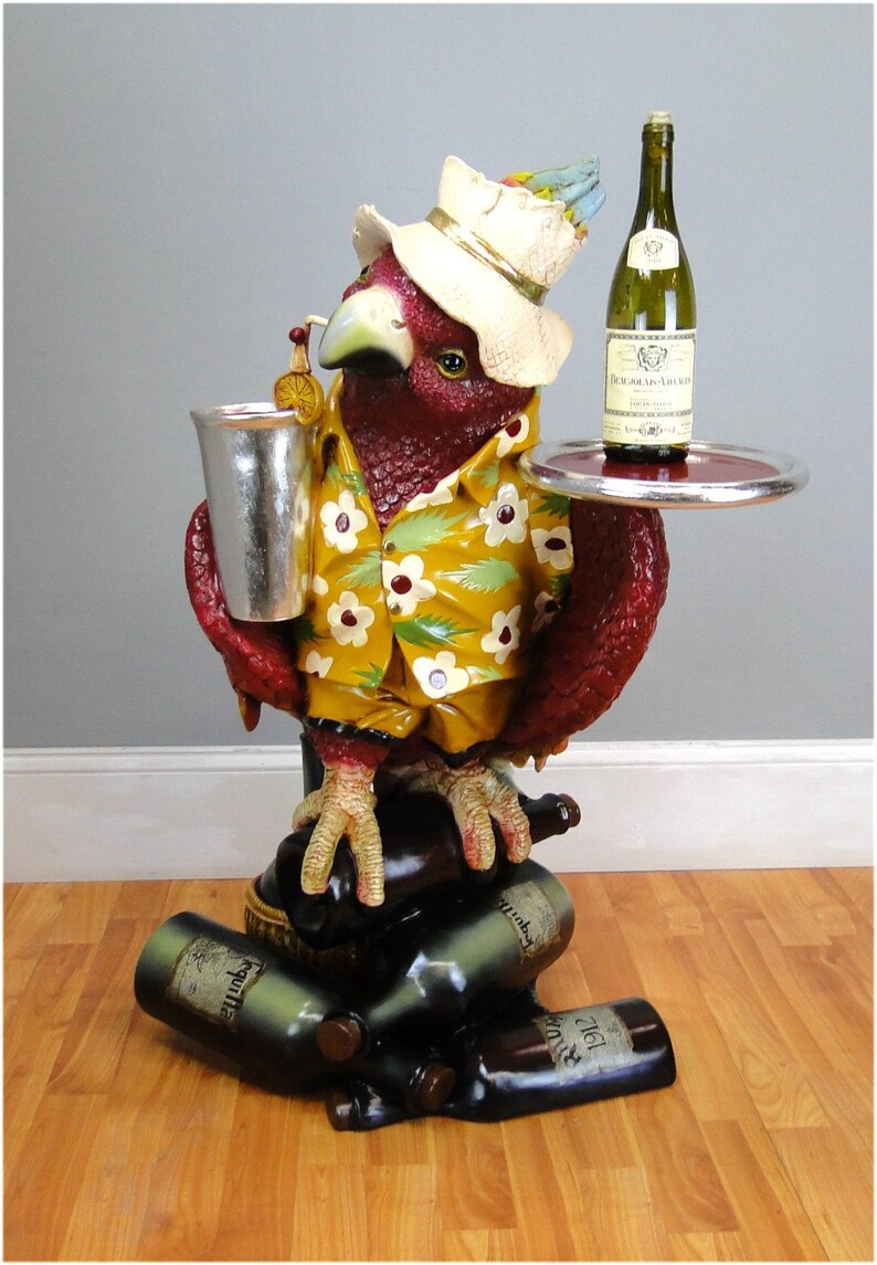 Parrot Butler Bird Statue Drink Serving Tray Big 3 ft Etsy