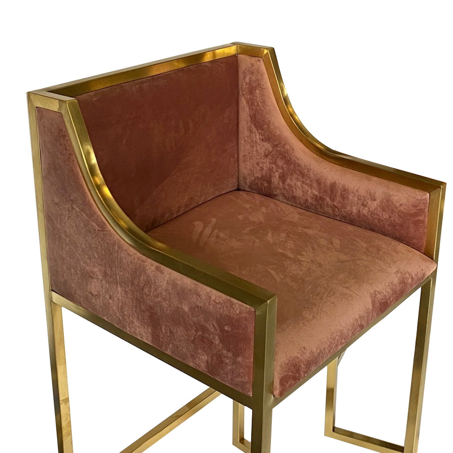 Red Blush Velvet Bar Stools Sold in Pairs Cushions With Gold Etsy