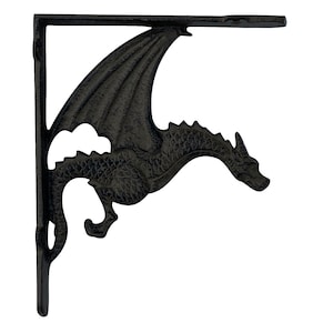 Winged Dragon Cast Iron Shelf Bracket Pair