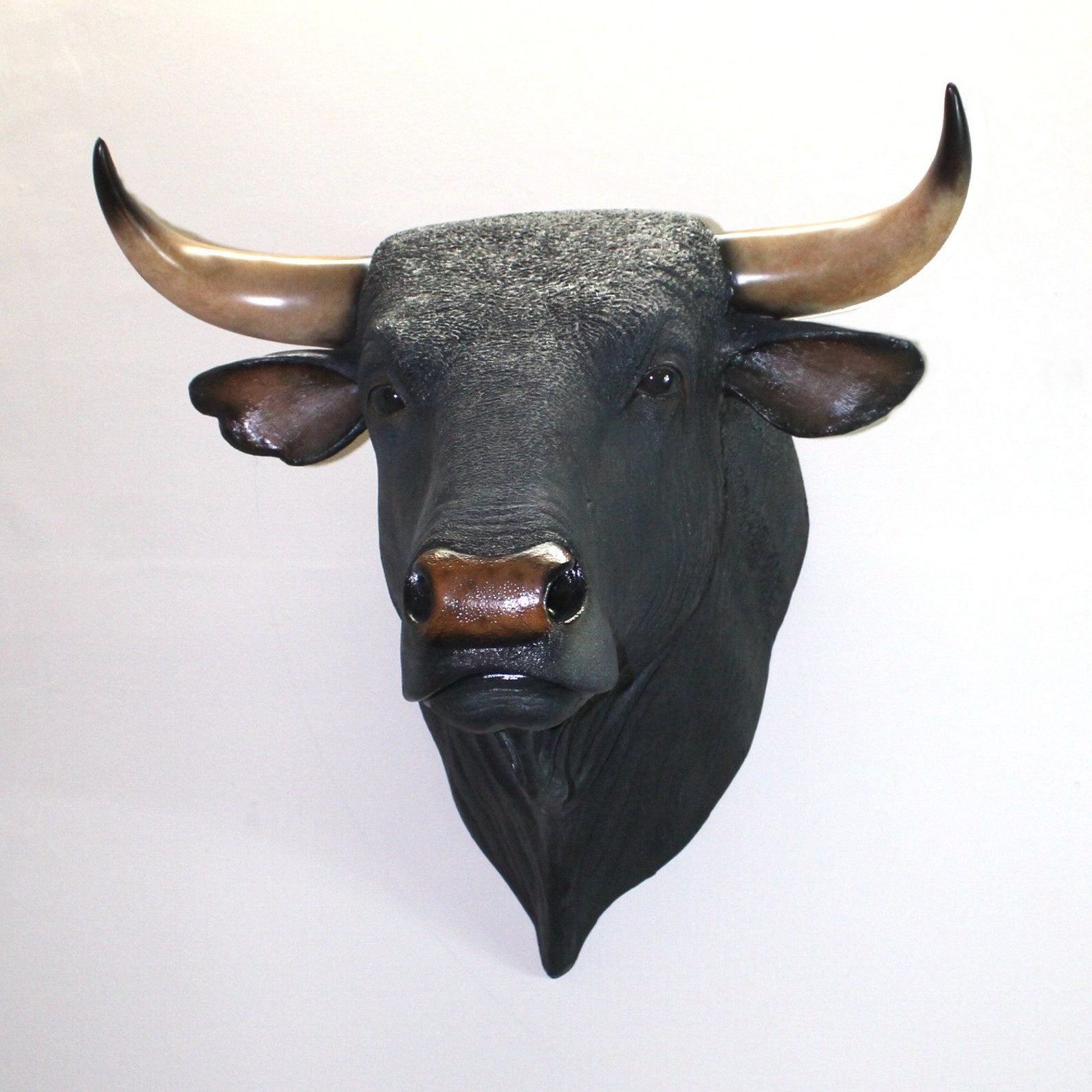 Spanish Bull Fighting Head Wall Decor Black Life Size Big faux Etsy