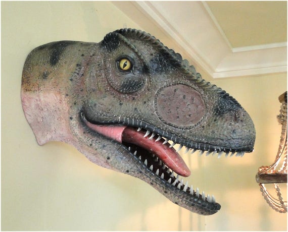 De Jurassic 24 Allosaurus Statue Pouces Tête Sculpture Dinosaure Park Mural vnymP0ON8w