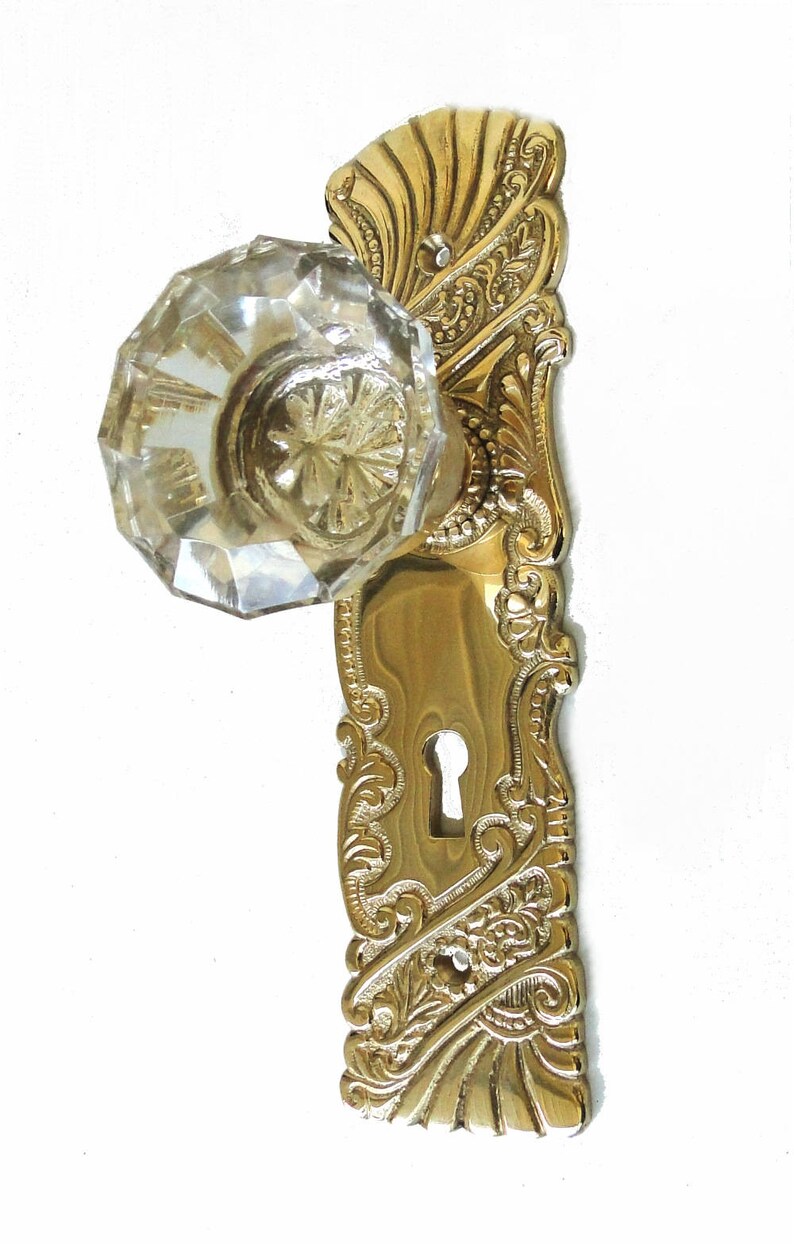 Victorian Reproduction Door Hardware Passage Set The Deco Fan Etsy