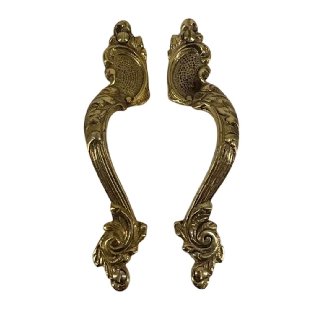 Regal Pair of Victorian Pulls in Brass Etsy