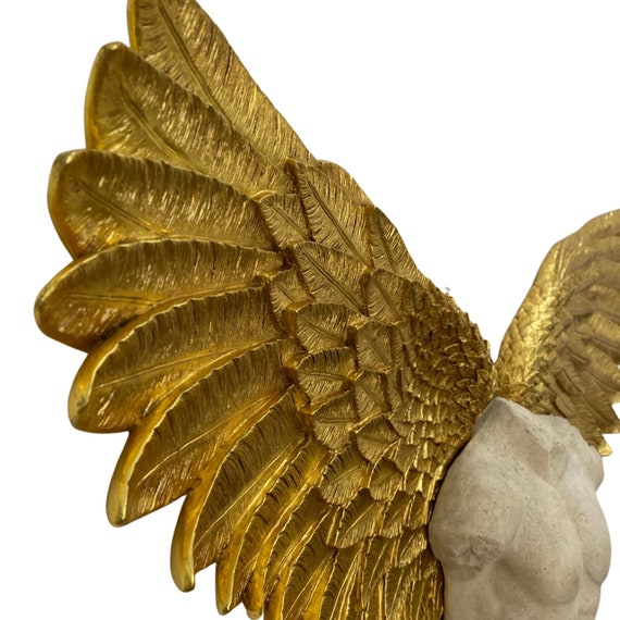 Archangel Gabriel Angel Sculpture With Gold Leaf Wings 82 Inch - Etsy