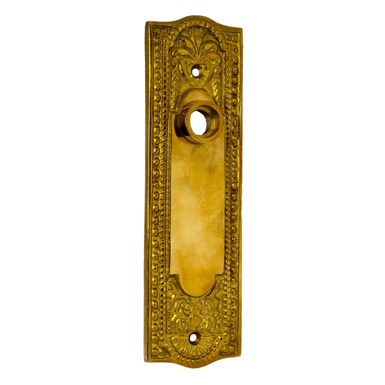 Pair of Solid Brass Orlean Door Plates Etsy