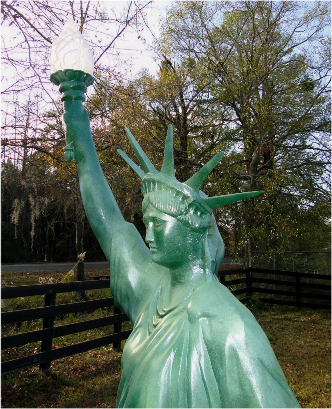 Metal Statue of Liberty 7 Foot Sculpture Lighted Electrified Etsy