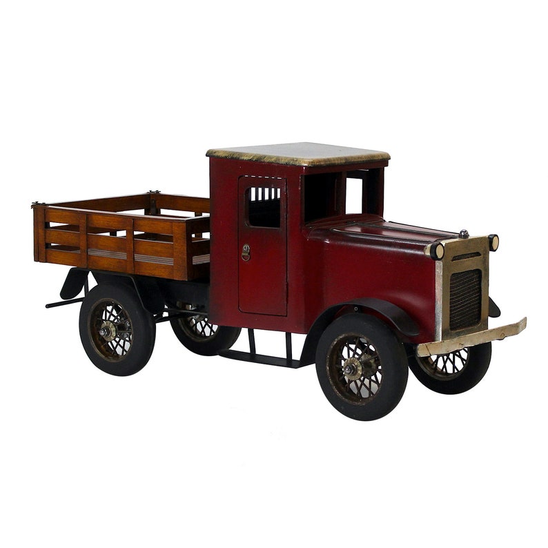 Old Wood Toy Truck Rubber Tires Model T Doors Spoke Display Etsy