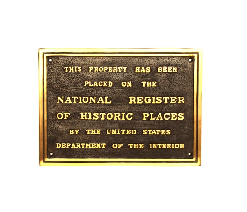National Register of Historic Places Wall Plaque Solid Brass Etsy