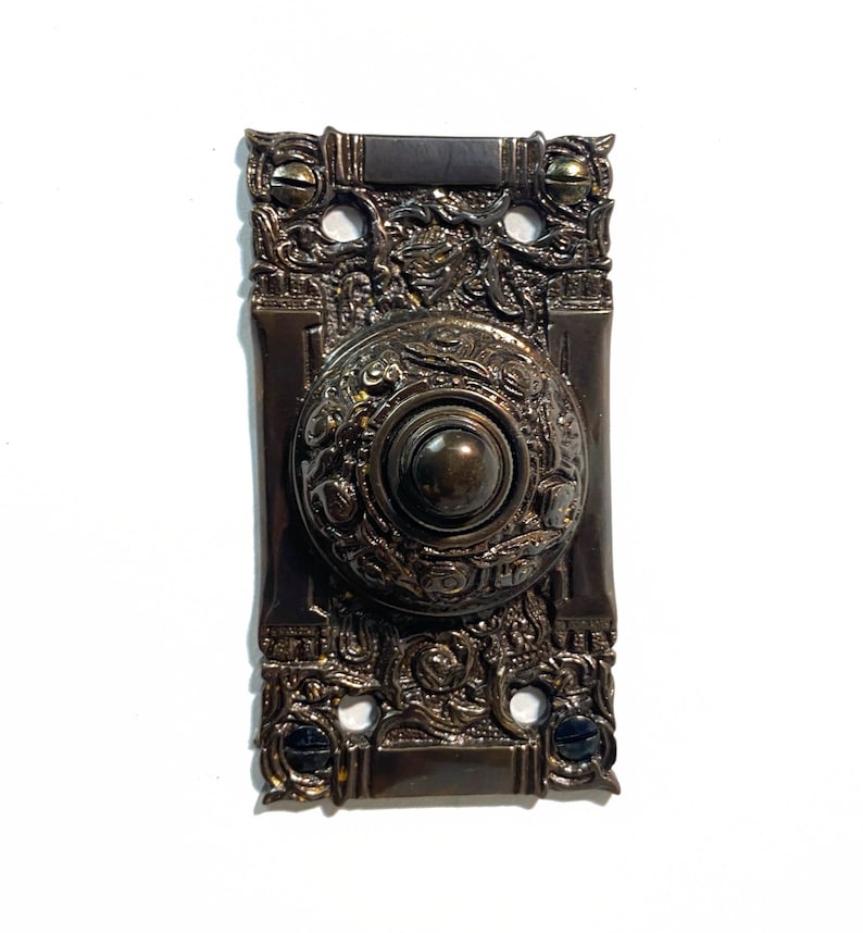 Vintage Door Bell Push Button Bronze Victorian Replica Etsy