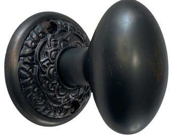 The Milford PRIVACY Set in Bronze Finish with Oval Door Knobs