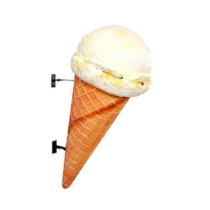 Wall Mounted Vanilla Ice Cream Cone for Advertising