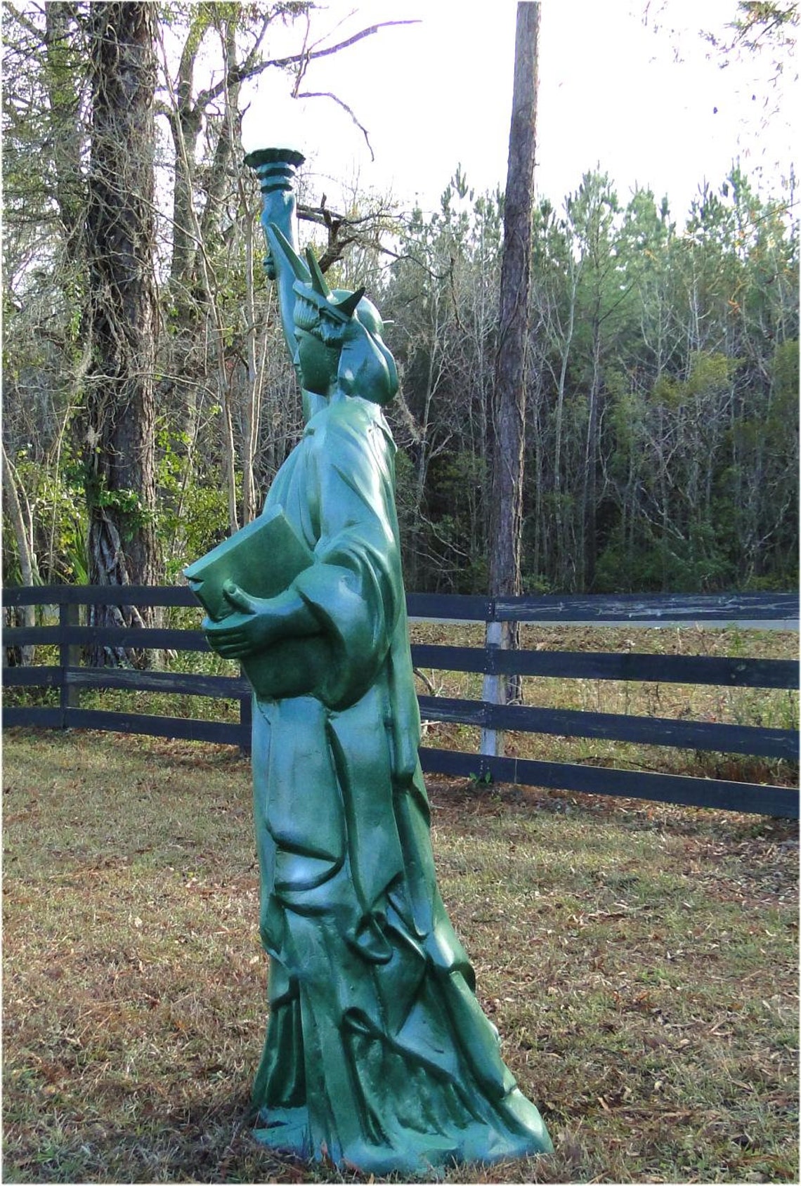 Metal Statue of Liberty 7 Foot Sculpture Lighted Electrified Etsy