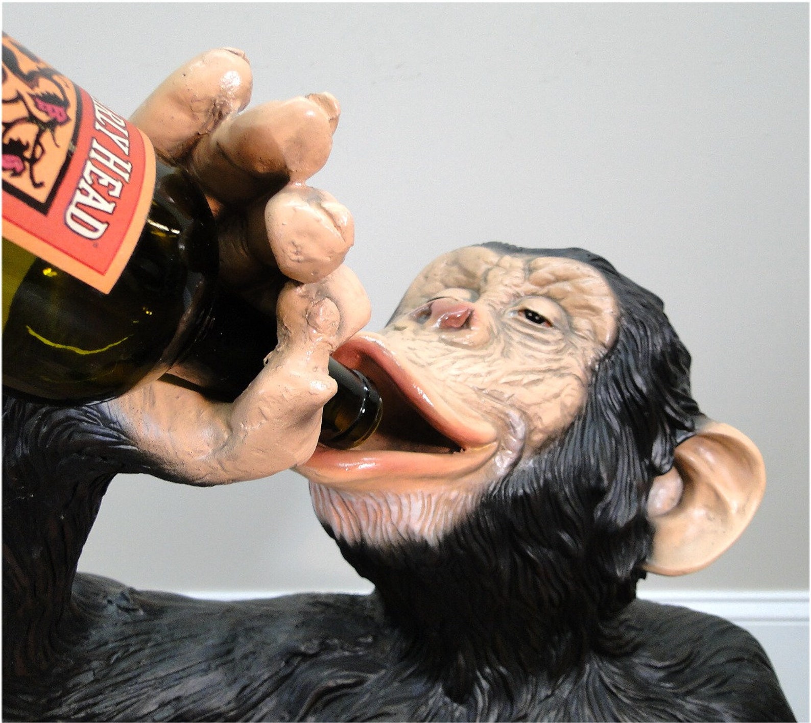 Drinking Monkey Statue Drunk Butler Wine Bottles Beer Ape Etsy UK