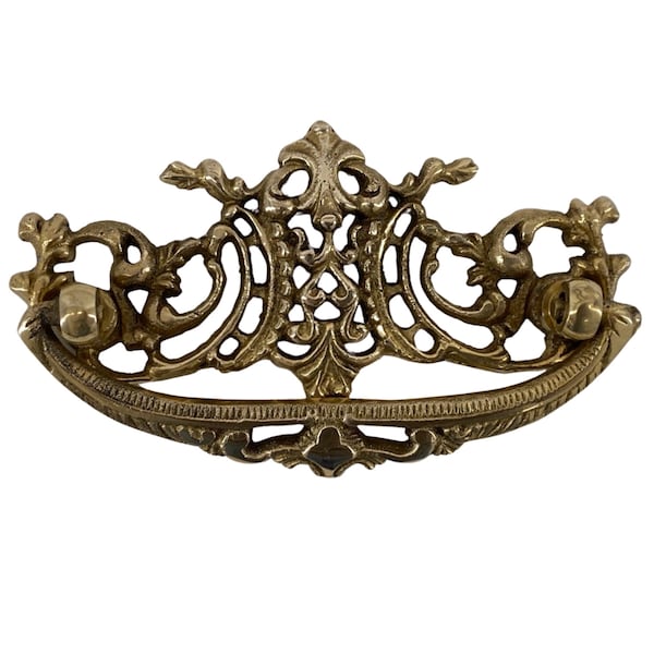 Solid Brass Victorian Style High Relief Dresser Pull