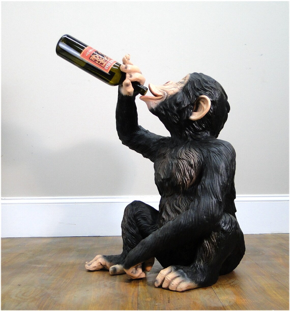 Drinking Monkey Statue Drunk Butler Wine Bottles Beer Ape Etsy UK