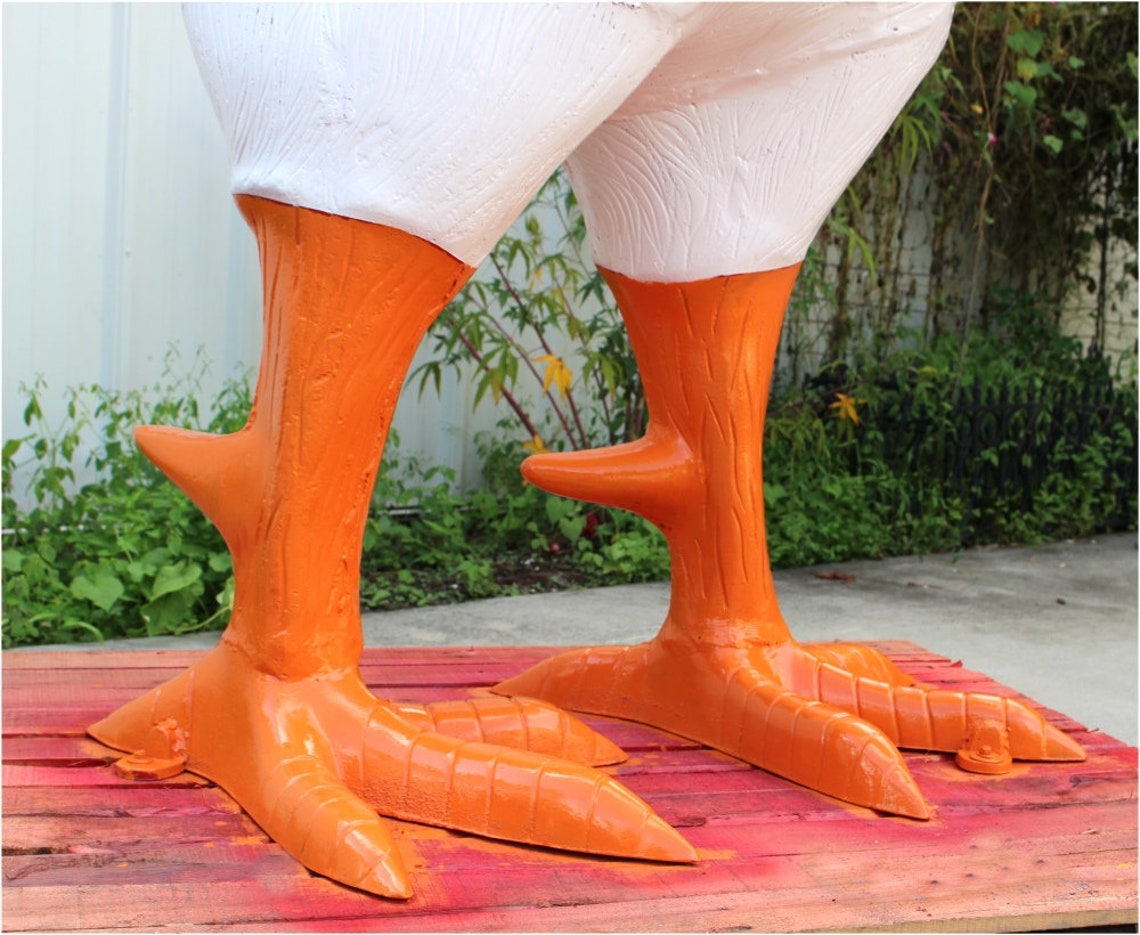 Red Giant Rooster Chicken Statue Restaurant Wings Sculpture Etsy