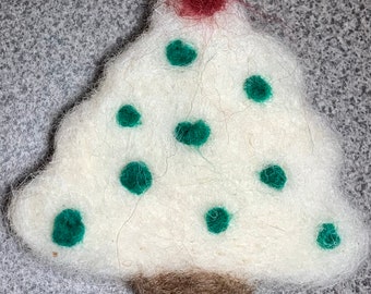 Enfeite de árvore de Natal feltrado, feltrado à mão, feito à mão, presente de Natal, decoração de Natal, enfeite de feltro, enchimento de meia, conjunto de 4