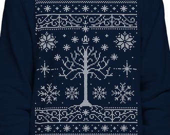 Fantasy Christmas Ugly SWEATSHIRT / Tree / LOTR