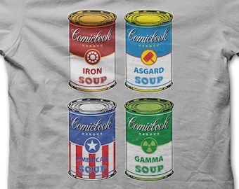 Comic Super Hero T-SHIRT / Soup Assemble / Pop Art /Avengers / T-Shirt