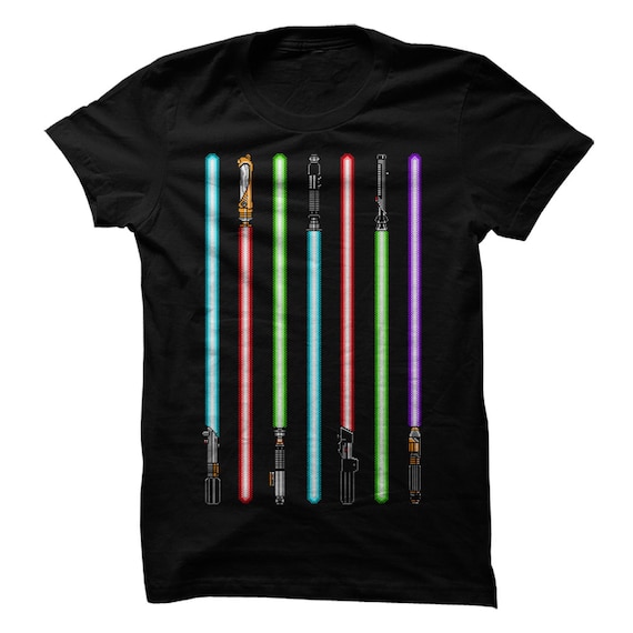 Lightsaber 8-bit Pixel T-Shirt - Retro Sci-Fi Unisex Tee