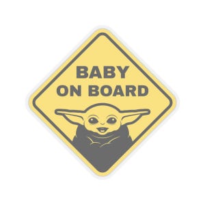 Grogu Kiss-Cut STICKER / Baby On Board / Transparant of wit