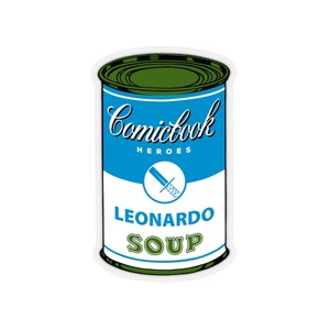 Leonardo Soup Kiss-Cut STICKER / Schildpadden / Transparant of wit