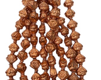 1 Strand,  Genuine Copper Faceted Diamond Shape Beads ,10mmX10mm,Diamond Shape Bead Strand .CP30