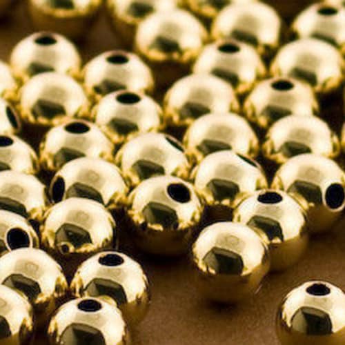 25 PCS 4 Mm 14K Gold Filled Round Beads Seamless Lowest Etsy