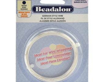 Silver Beadalon 20 22 24 26 gauge Round Wire, Package, Silver Wire for Jewelry, Beading, German Style Wire