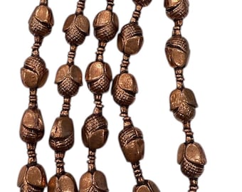 1 Strand,  Genuine Copper Rounded Oval Irregular  Shape Beads ,17mmX9mm  Bead.CP33