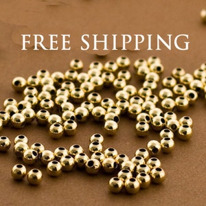 3mm Gold filled Round Beads, Gold filled beads, Seamless Gold Beads, 14k 14/20 round Beads, 100 PCS, Round gold Beads 3MM