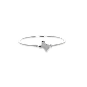 Sterling Silver, Mini Texas Stacker, Texas Ring, Petite, Texas Map, 925, Thumb Rings, Mid Finger, Stacking Rings, TX Pride, Genuine Silver