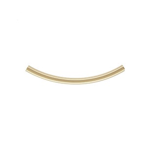 6 Pieces - Gold Filled 2x30mm Curved Tube, Bent Bar, Tube Beads for Jewelry Design, Focal Pieces, Center Bars, Designer Tube, 14kt Gold Fill