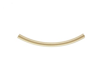 6 piezas - Tubo curvo de 2 x 30 mm relleno de oro, barra doblada, cuentas tubulares para diseño de joyas, piezas focales, barras centrales, tubo de diseño, relleno de oro de 14 kt