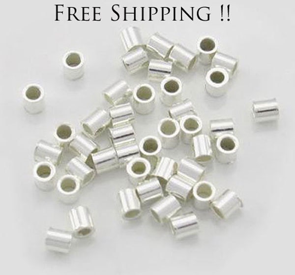 Crimping Beads for Jewelry Making, 2x2 mm Crimp Tube Spacers (1000 Pack)