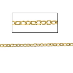 14kt Gold Filled Dainty Cable Chain, Chain by the Foot, 2.2 x 3mm Cable Chain, Flattened Round Wire Cable Chain, Gold Filled Chain, GF1813F